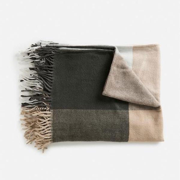 Autumn Check Throw - Tabacco